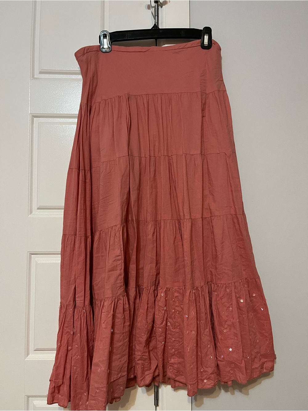 Charlotte Russe Women's Tiered Maxi Skirt in Dusty Rose
